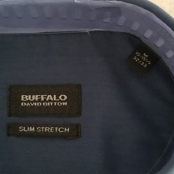 Nwt Buffalo slim stretch shirt and tie  M - Picture 2 of 5